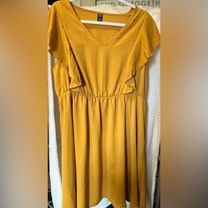 Shein curve, 2XL yellow flowy dress, worn once